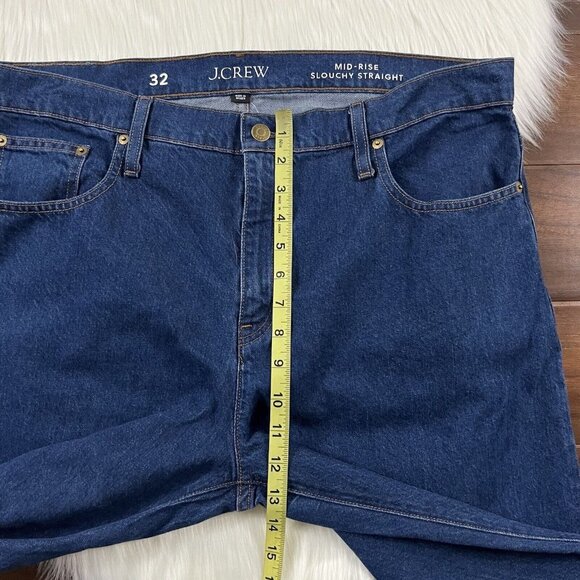 J. Crew Size 32 Primerose Wash Mid Rise Slouchy Straight Dad Denim Jeans BP294 - Picture 4 of 10